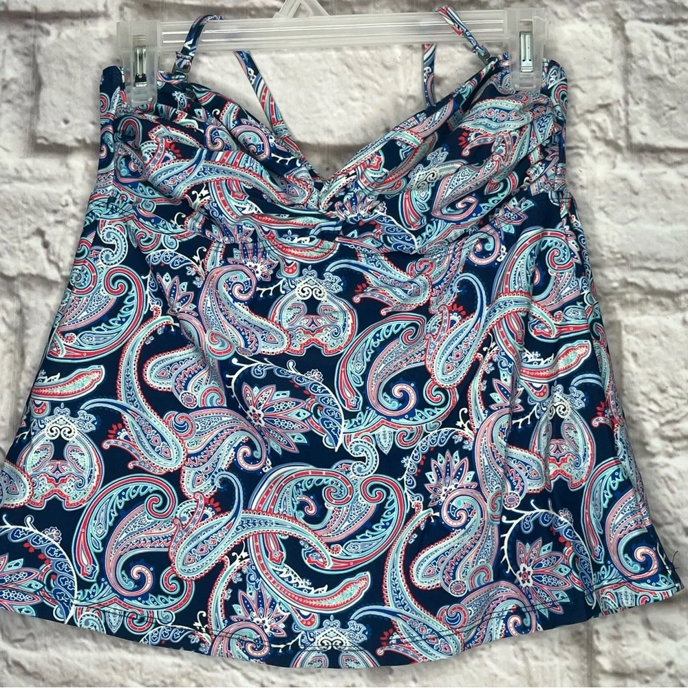 Converse Halter Paisley Blue Swim Top Women's‎ Size Large